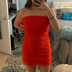 Top shop strapless red cocktail dress